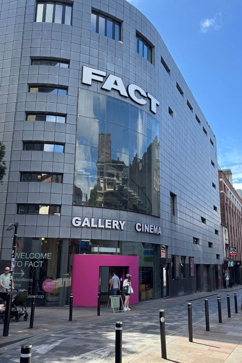 Front of FACT arts center in Liverpool's Ropewalks District