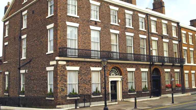 Georgian-era buildings in Liverpool, viewed from the street.