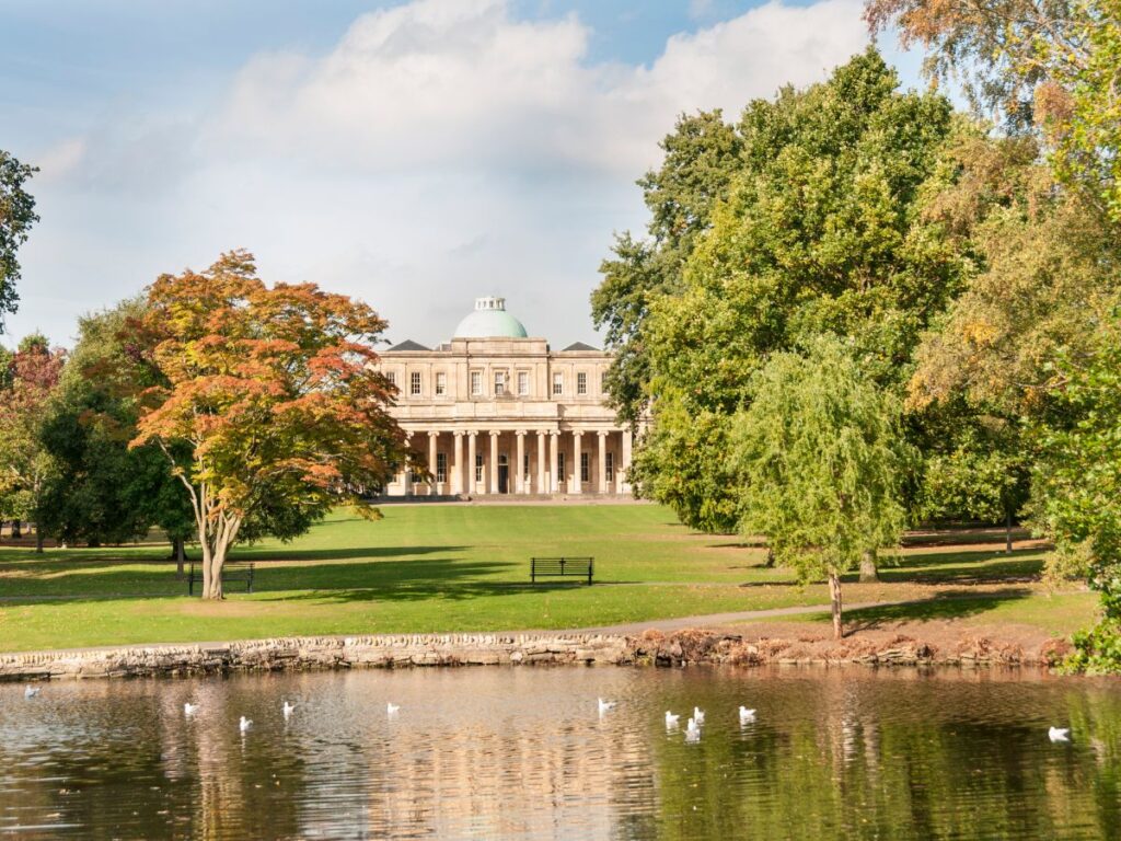 Pitville Park in Cheltenham, England with classic regency architecture and design.