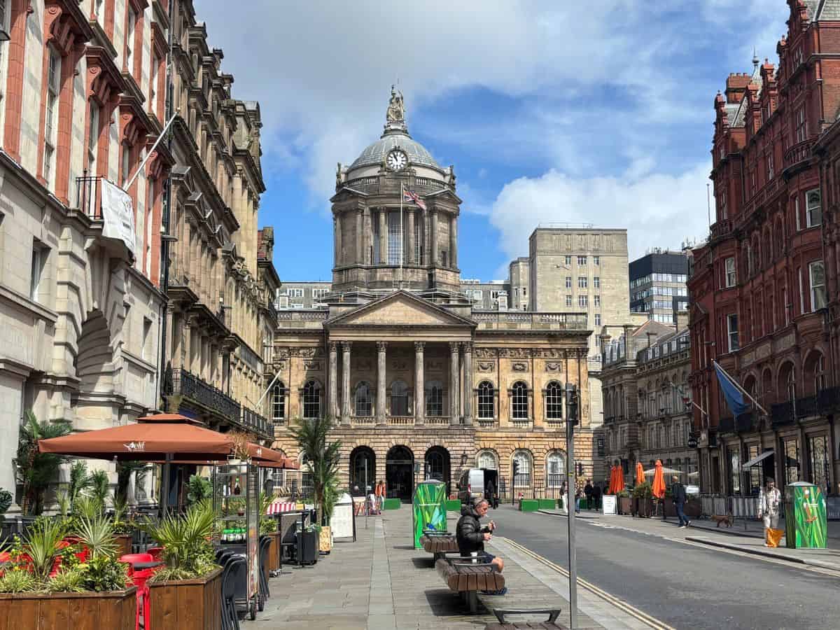 Liverpool Town Hall viewed from Castle Street Grade I listed Georgian building Liverpool city centre